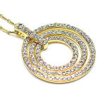 18 inch 2 inch drop gold tone 35mm circle
