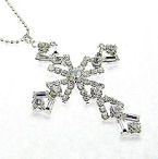 Large Swarovski crystal cross set in sterling with rhodium