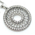 Impressive silver  circle of life with AAA cz's in 2 inch drop and 40mm width