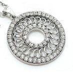 Impressive silver circle of life with AAA cz's in 2 inch drop and 40mm width