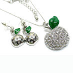 Cute apple 1inch crystal drop with matching earring