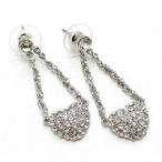 1and half inch drop austrian crystal heart