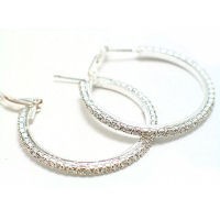 DESIGNER RHINESTONE 40MM HOOP EARRING