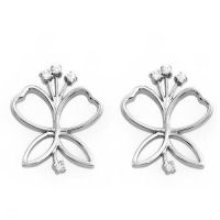 Sterling silver with cz flower earrings
