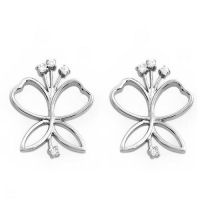 Sterling silver with cz flower earrings
