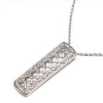Crystal narrow bar drop crystal rhodium 16 inch 8x34mm