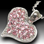White Gold plated 18mm x 18mm petite heart, 16in chain