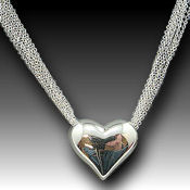  Multi stranded 30mm 3d heart pendant, designer inspired