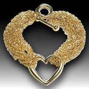 Tiffany Style open Heart Multi-chain bracelet, 8in. With 25x25mm heart, anti-tarnish.