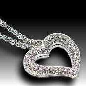 Adorable Crystal Heart, 18in. 2 strand chain