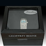 Geoffrey Beene quartz silver metal band with classy blue face
