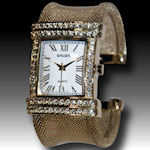 Gruen ladies gold mesh band lots of glamorous CZ'S  all daytime soap stars have their names on this one!