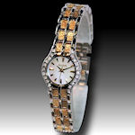 Ladies Elgin 3 two tone 22 diamonds E signature clasp $55