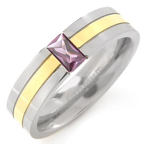 Titanium mens rings with 1.30ct purple sapphire size 10