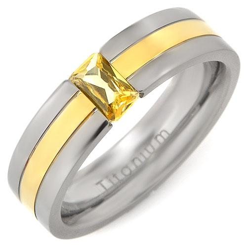 .75ct sapphire Titanium two tone Size 10