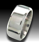  High shine Titanium 8mm wide