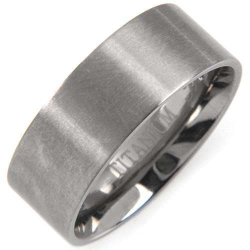 Titanium wide brushed ring Size 9 