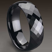 Diamond cut high polish black ceramic Zirconia 8mm wide