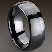 Black Ceramic Zirconia high polish and brushed 8mm wide