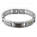 316 Stainless Steel with Gold IP stranded cable wire 8.5inL 13.5mmW n4.5mmH Matte finish clasp lock