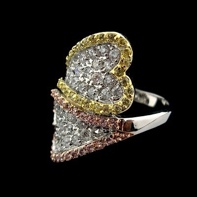 Sterling Silver CHARLES WINSTON collection Rhodium plated Designer wrap around ring showing your style