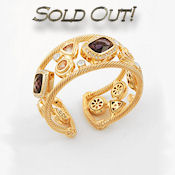   8180 $36.5  2.25W  Gold-tone  Clear Crystals  Purple Multicolored CZ Stones  Cuff  Bracelet