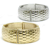 8189 $20 Gold Crystal 24mmX60mm wide spring  elegant