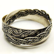 8196 $18 BRACELET BANGLE TEXTURED 3 STRANDS TOGETHER 12INCH LEAD COMPLIANT