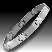 8203 $35 High polish 41.80 g Stainless Steel 8.5inL fold over clasp