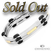  8210 $265 (MSRP $645)  Chimento Uomo made in Italy 18k Gold, Titanium 7in Long 12.5mmW Black SOLD OUT