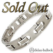 8219 $360  dolan-bullock 18k Gold plated over Titanium and Stainless steel 46.6g 8.5inL box clasp 14mmW 3.5mmH