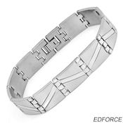 8224 $25 Ed force stainless steel 42.5G, fold over clasp 14.mm wide  8.5in long  2.mm high