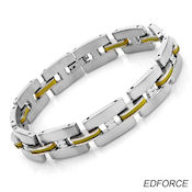8227 $30 Edforce stainless steel and rubber 48.5G fold over clasp 13mm wide 8.5in long 5.5mm high