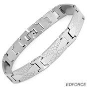 8242 $28 Ed Force Stainless Steel bracelet, 40.20g 8.5 in long 12mm wide, 2mm deep