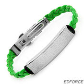 8247 $18 Ed force Green Leather, stainless steel, and rubber, 9.5gr 10mm wide 7in long 4.mm deep