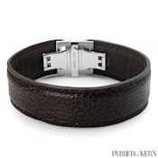 8248 $48 D&K Dev collection, Brown Leather and stainless steel, 31g  7.5in long, 23mm wide x 4mm deep, fold over clasp. MSRP $145