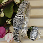 Lovely ladies Retro design, black slim hidden face with Hematite crystals