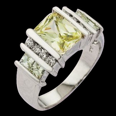 Canary yellow diamond vermeil Platinum plated sterling silver exquisitely styled, wear with pride