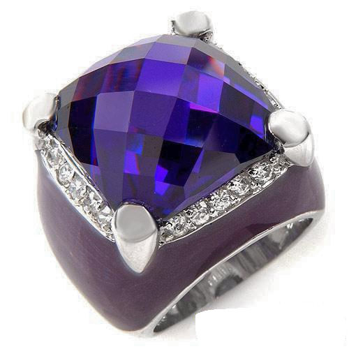 Purple on purple WOW 19.82ctw CZ on purple enamel Solid Sterling Silver 16.9g